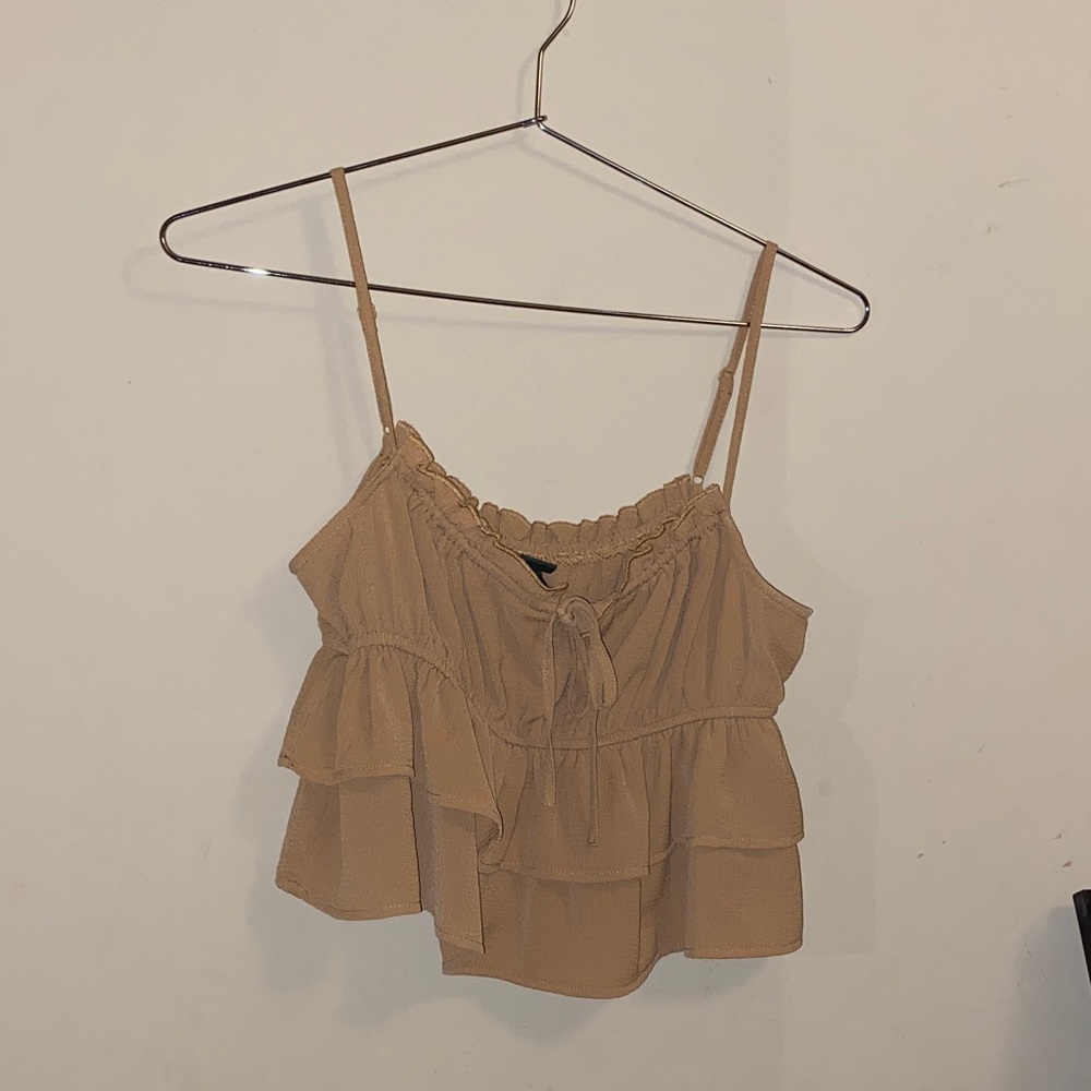 Wild Fable Tan Ruffle Camisole